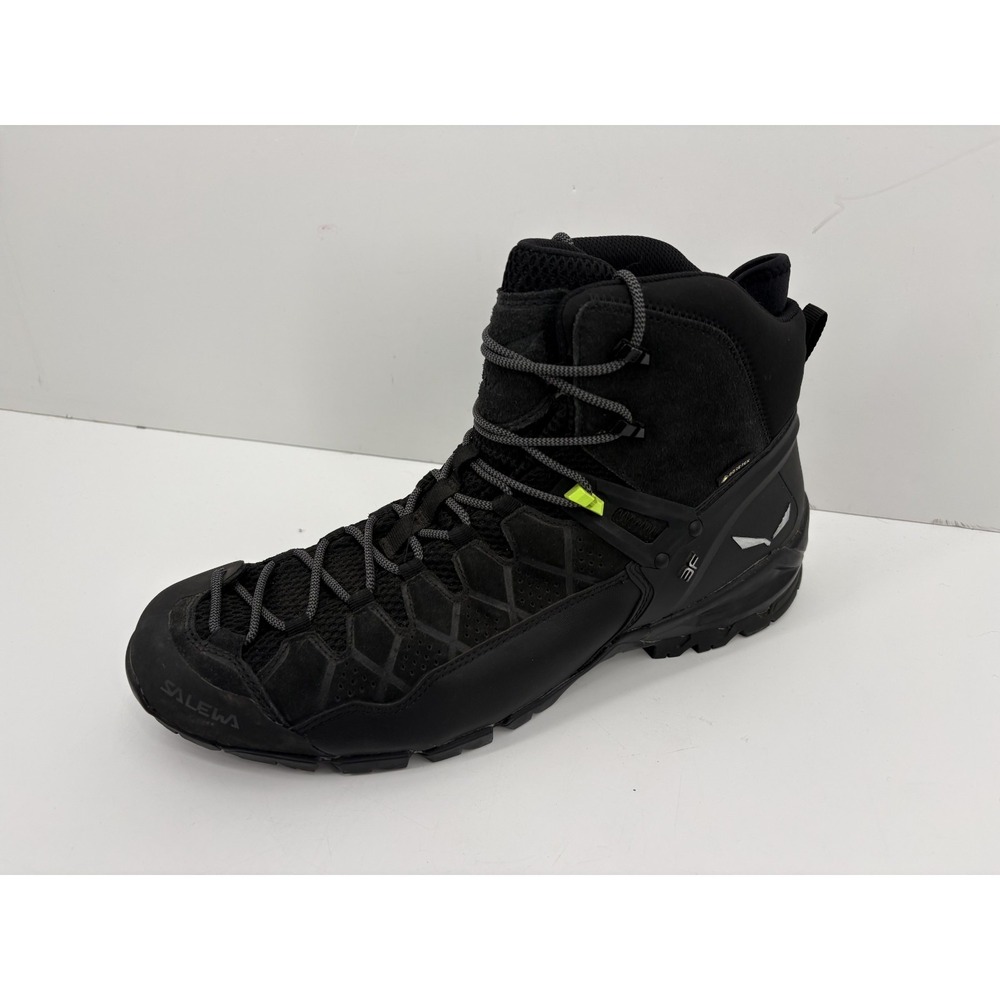 Salewa MS Alp Trainer Mid GTX Men's Gore Tex Black Hiking Boots, Vibram, 13